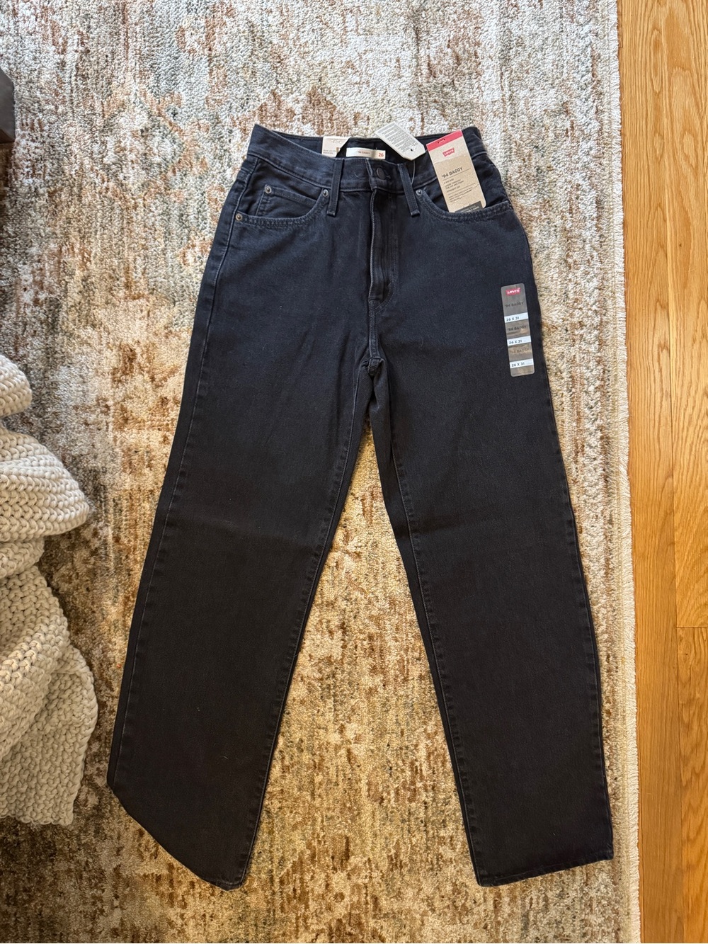 NWT Levi’s ’94 Baggy Jeans Black Denim Size 26x31 Mid Rise